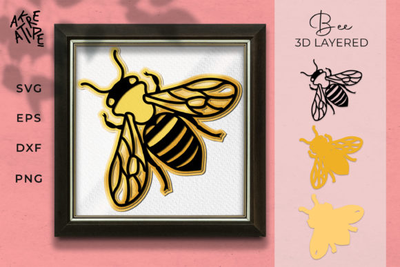 3D Layered Bee: A Modern 3D SVG for Shapes & Web Design