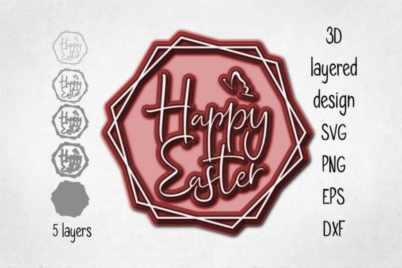 3D Layered Happy Easter: A 3D SVG Review for Shapes