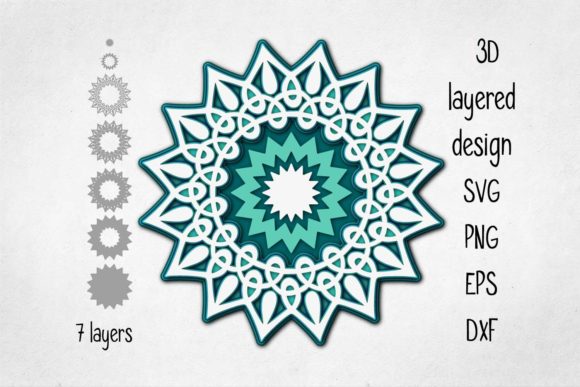3D Layered Mandala Template for Shadow Boxes