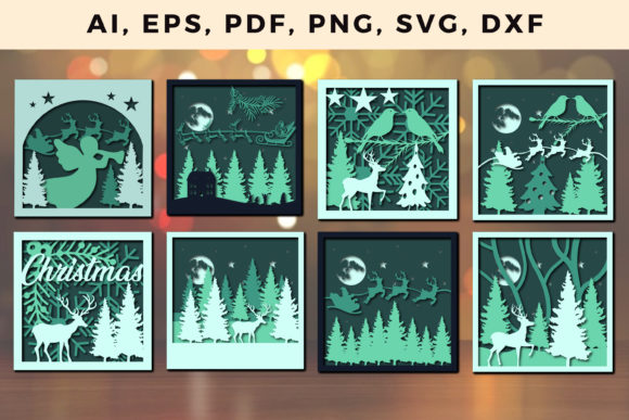 3D SVG and Shadow Boxes for Christmas Design