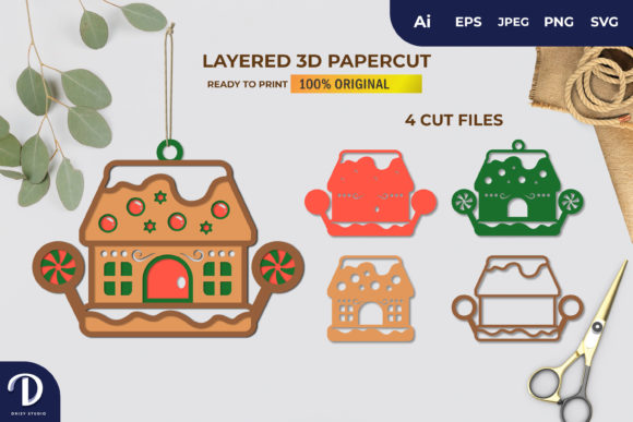 3D SVG Christmas Gingerbread House Review