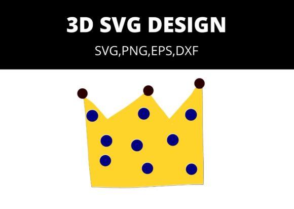 3D SVG Crown: Premium Graphics for Crafts