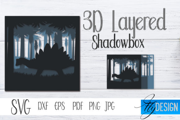 3D SVG Dinosaur 2: Elevating Shadow Boxes for Brands