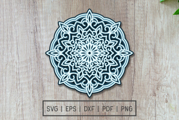 3D SVG Mandala for Shadow Boxes & Layers