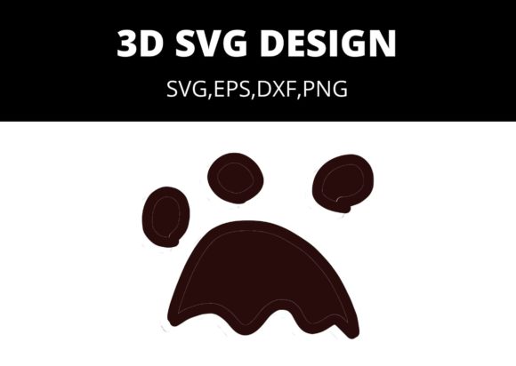 3D SVG Paw: A Bold Shape for Modern Branding