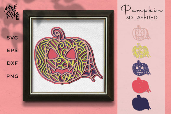 3D SVG Pumpkin Shapes for Halloween Sales