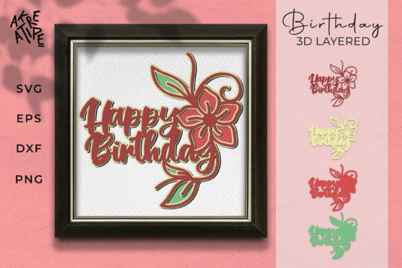 Birthday 3D Paper Cutting SVG for Laser Projects
