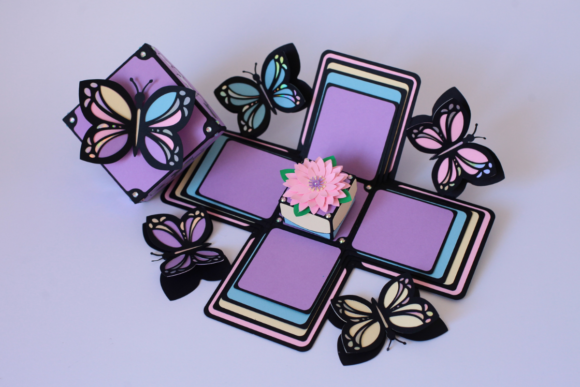 Butterfly Exploding Box 3D SVG for Seasons