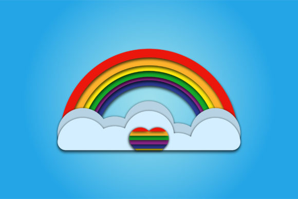 Colorful 3D Pride Rainbow SVG for Shadow Boxes & Branding