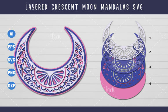 Crescent Moon Graphics for Crafts & Blogs