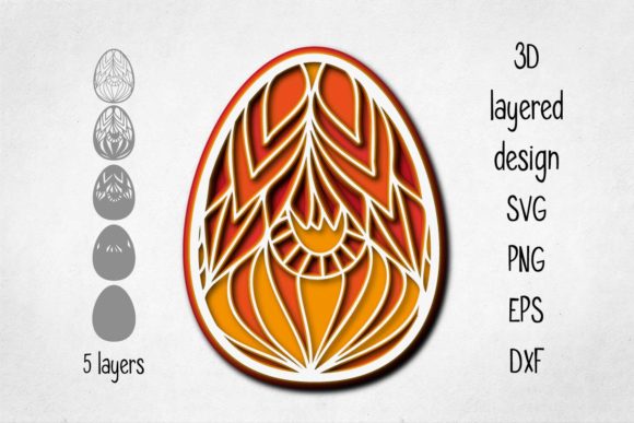 Easter Egg Layered 3D SVG