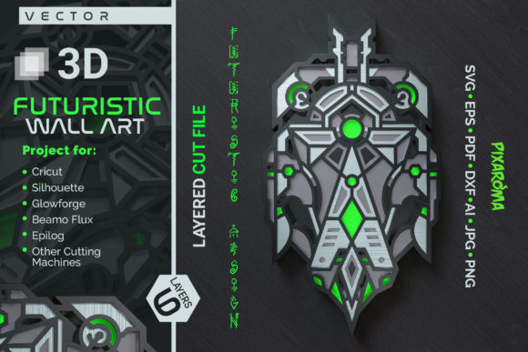 Futuristic Wall Art: Graphics for Crafts & Design