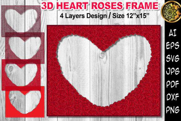 Reviewing 3D SVG Heart Roses for Shadow Boxes