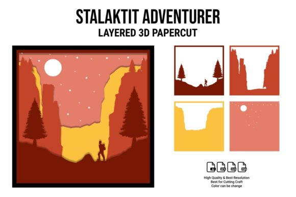 Stalaktit Campers 3D SVG for Shadow Boxes & Web